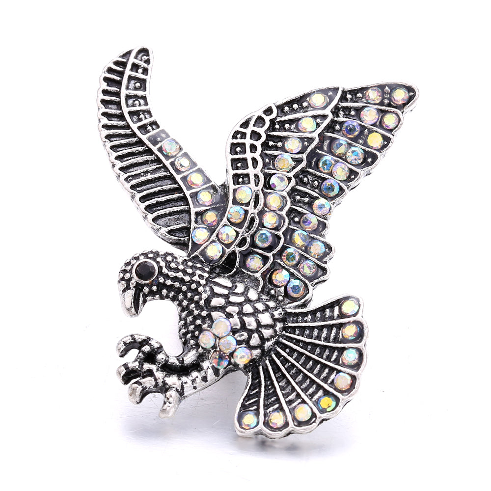 18mm Snap Button Interchangeable Charms Shifting Color Shiny Rhinestone Zinc Alloy Charms