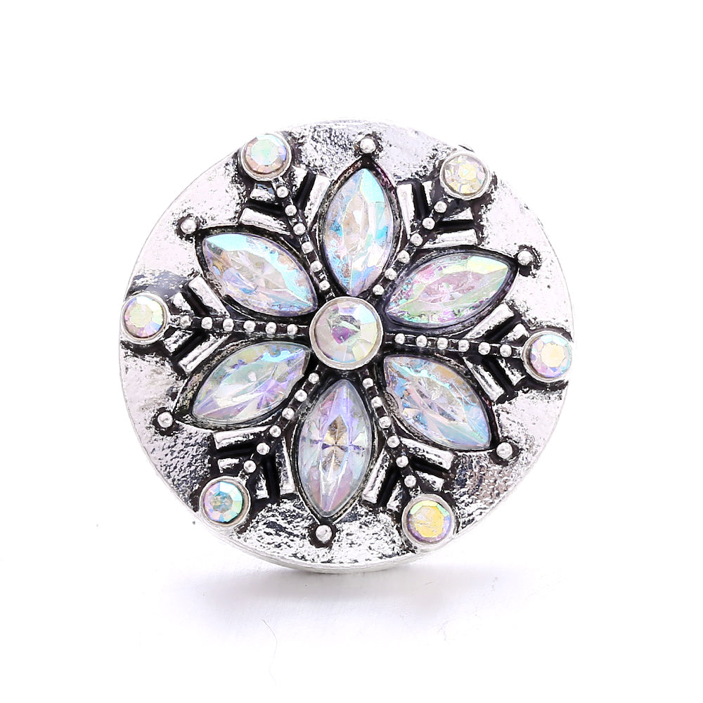 18mm Snap Button Interchangeable Charms Shifting Color Shiny Rhinestone Zinc Alloy Charms