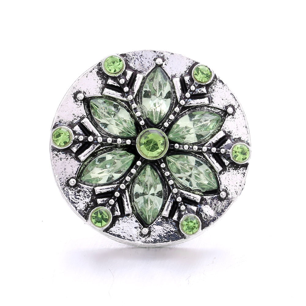 18mm Botanical Green Snap Charm | Interchangeable Jewelry Charm
