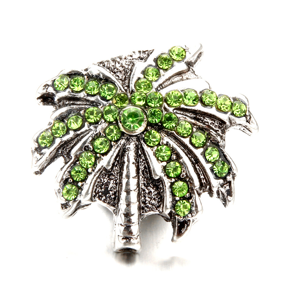 18mm Botanical Green Snap Charm | Interchangeable Jewelry Charm