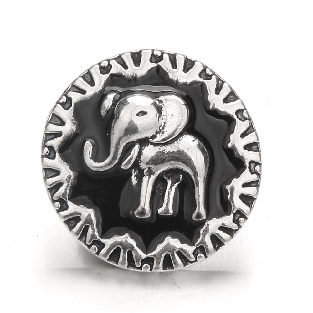 18mm Interchangeable Black & White Enamel Snap Charms for Snap Jewelry