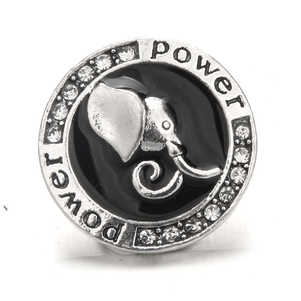Black Rhinestone Snap Charms for DIY Jewelry