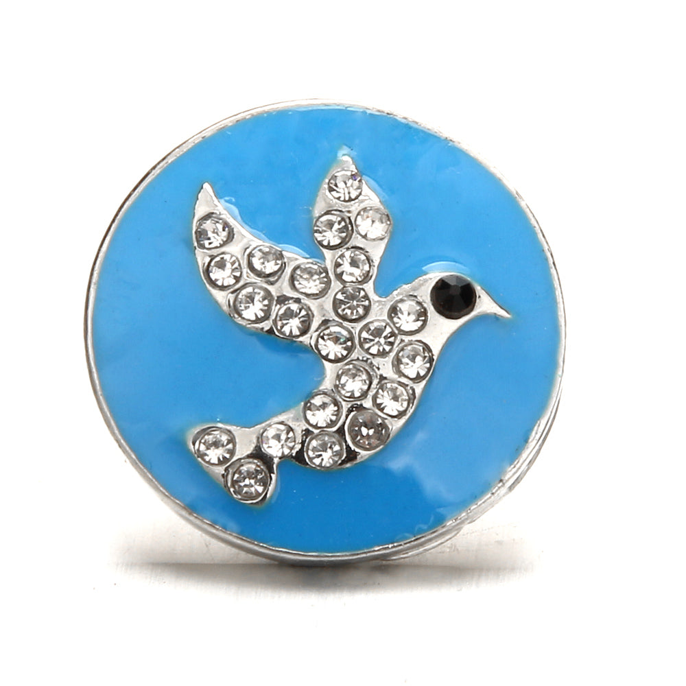 18mm Ocean Blue Rhinestone Snap Charm | Interchangeable Charm