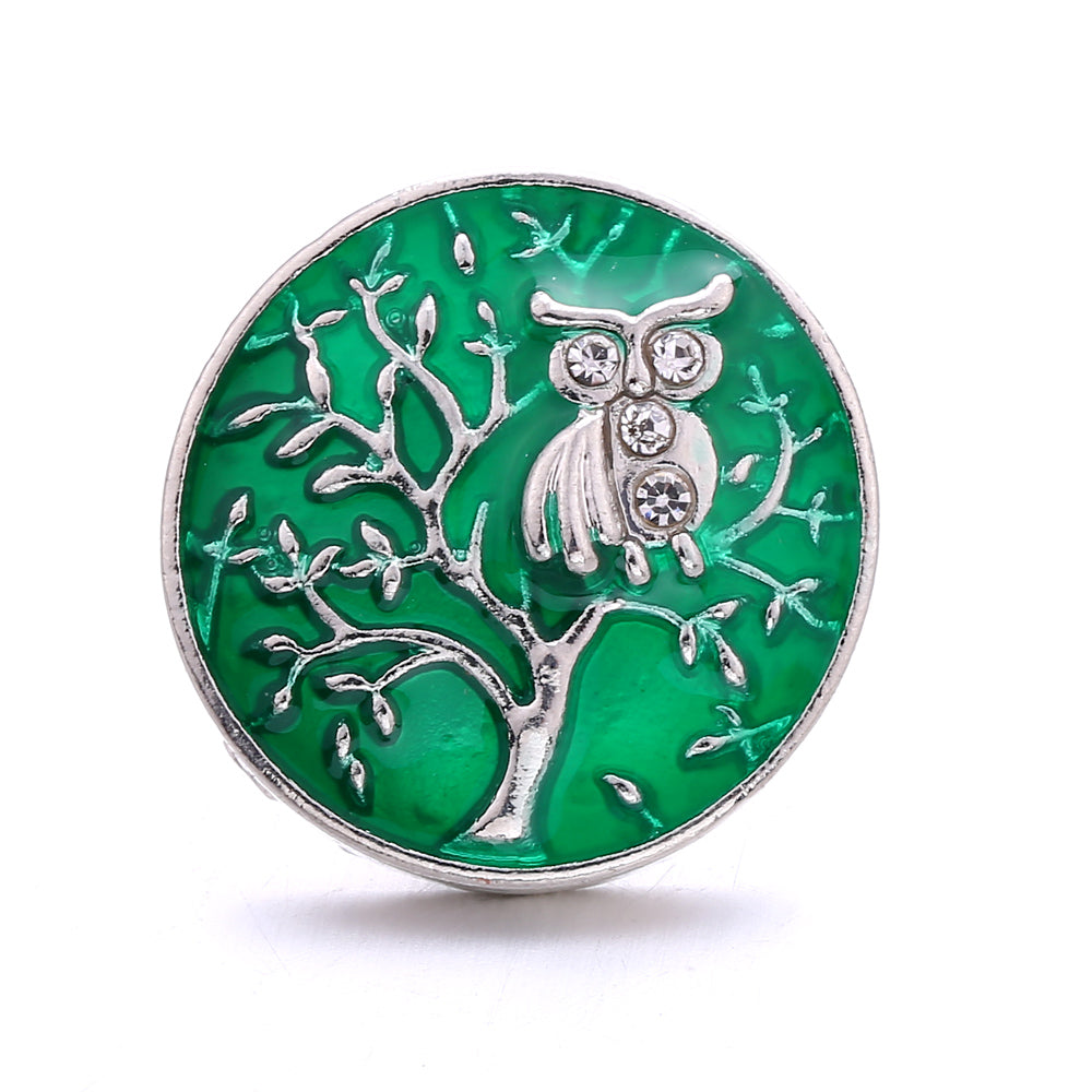 18mm Botanical Green Snap Charm | Interchangeable Jewelry Charm