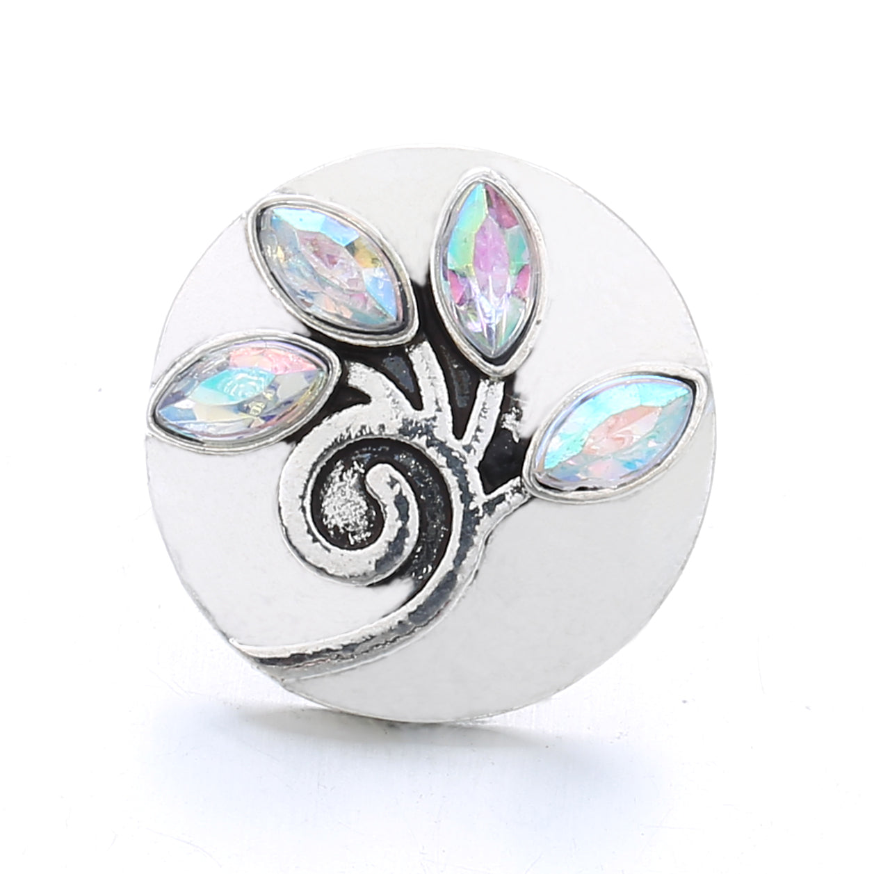 18mm Snap Button Interchangeable Charms Shifting Color Shiny Rhinestone Zinc Alloy Charms