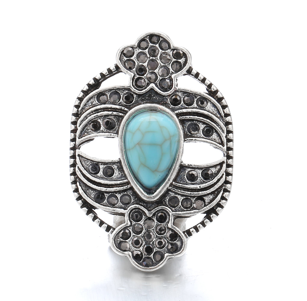Turquoise Snap Button Charm 18mm Zinc Alloy Interchangeable Charms