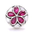 18mm Pink Rhinestone Charm | Vintage Crystal Snap Jewelry Collection