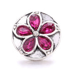 18mm Pink Rhinestone Charm | Vintage Crystal Snap Jewelry Collection