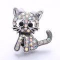 18mm Interchangeable Snap Button Charm Iridescent Rhinestone Zinc Alloy Charms