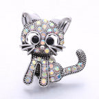 18mm Interchangeable Snap Button Charm Iridescent Rhinestone Zinc Alloy Charms