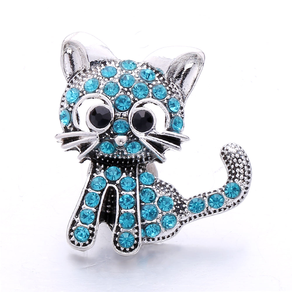 18mm Ocean Blue Rhinestone Snap Charm | Interchangeable Charm