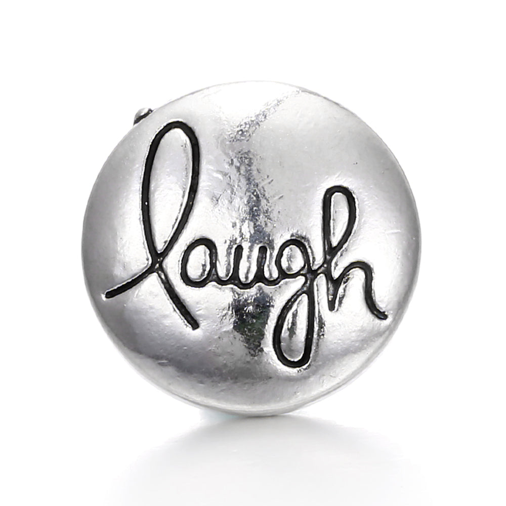 Vintage Antique Silver Snap Charms 18mm Multi‑Design Interchangeable Snap Buttons