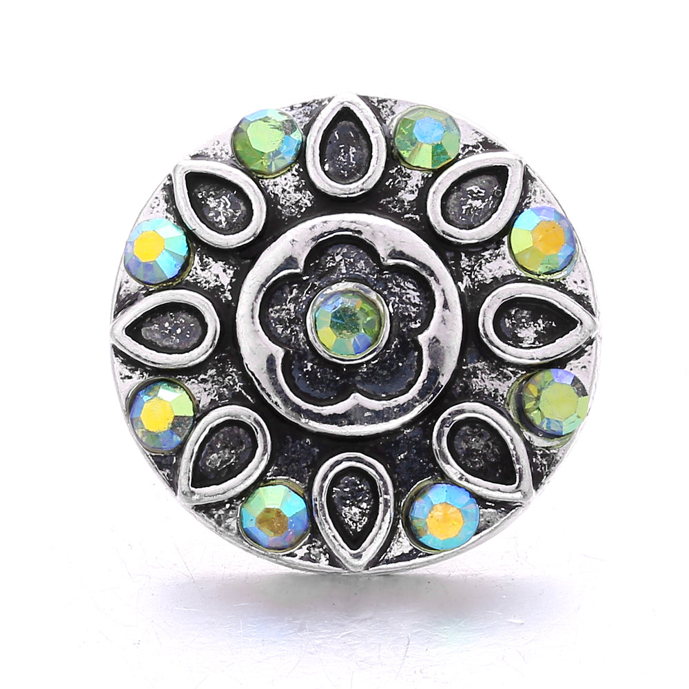 18mm Botanical Green Snap Charm | Interchangeable Jewelry Charm