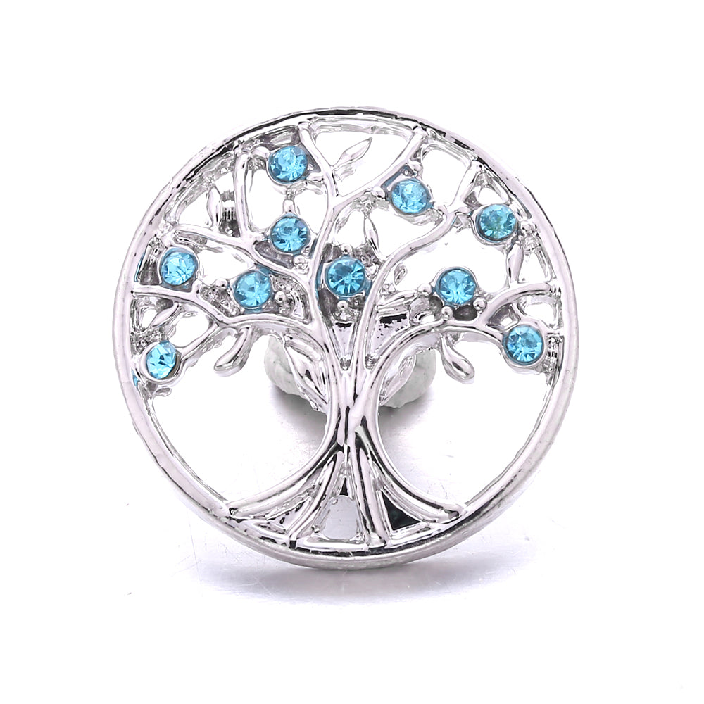 18mm Ocean Blue Rhinestone Snap Charm | Interchangeable Charm