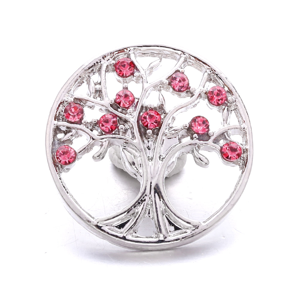 18mm Pink Rhinestone Charm | Vintage Crystal Snap Jewelry Collection
