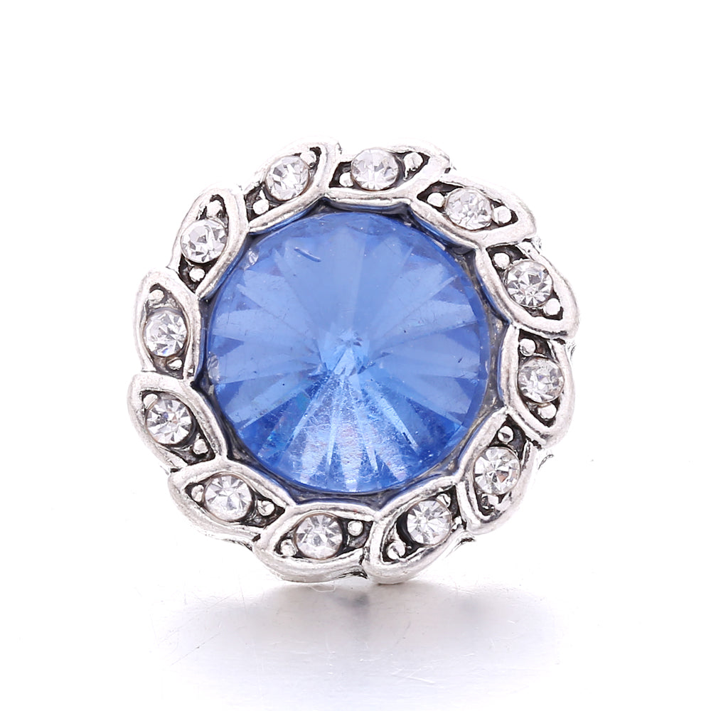 18mm Ocean Blue Rhinestone Snap Charm | Interchangeable Charm
