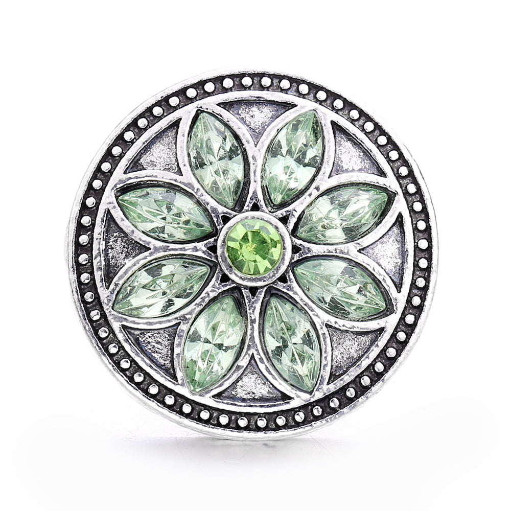 18mm Botanical Green Snap Charm | Interchangeable Jewelry Charm
