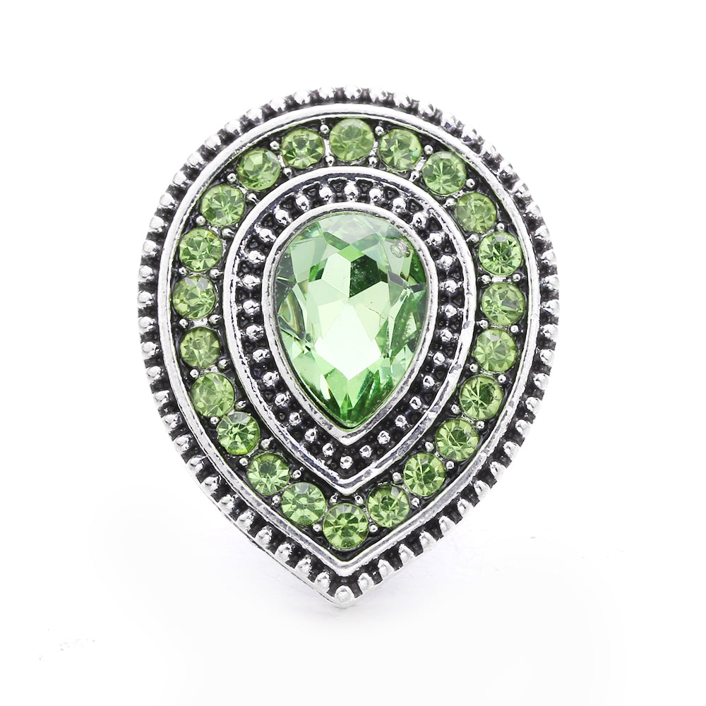 18mm Botanical Green Snap Charm | Interchangeable Jewelry Charm