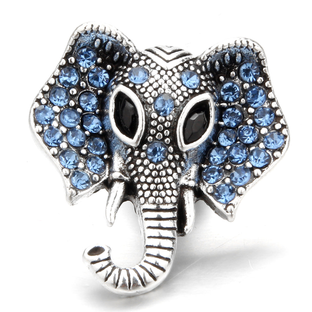 18mm Ocean Blue Rhinestone Snap Charm | Interchangeable Charm