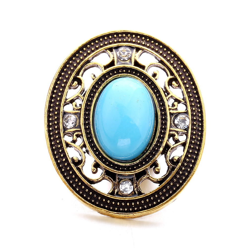 18mm Ocean Blue Rhinestone Snap Charm | Interchangeable Charm