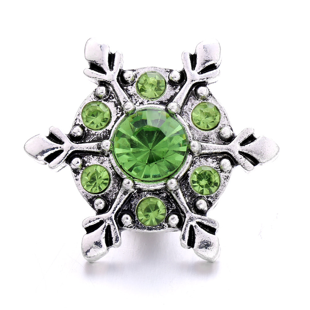 18mm Botanical Green Snap Charm | Interchangeable Jewelry Charm