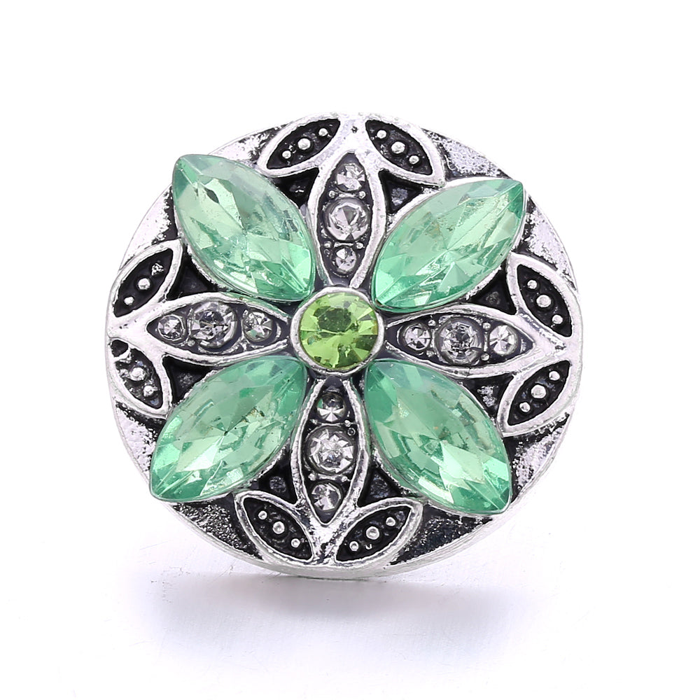 18mm Botanical Green Snap Charm | Interchangeable Jewelry Charm