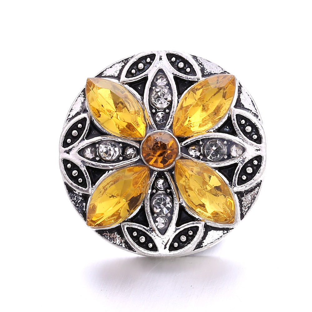 18mm Champagne Yellow Snap Charms | Interchangeable Accents for Custom Jewelry