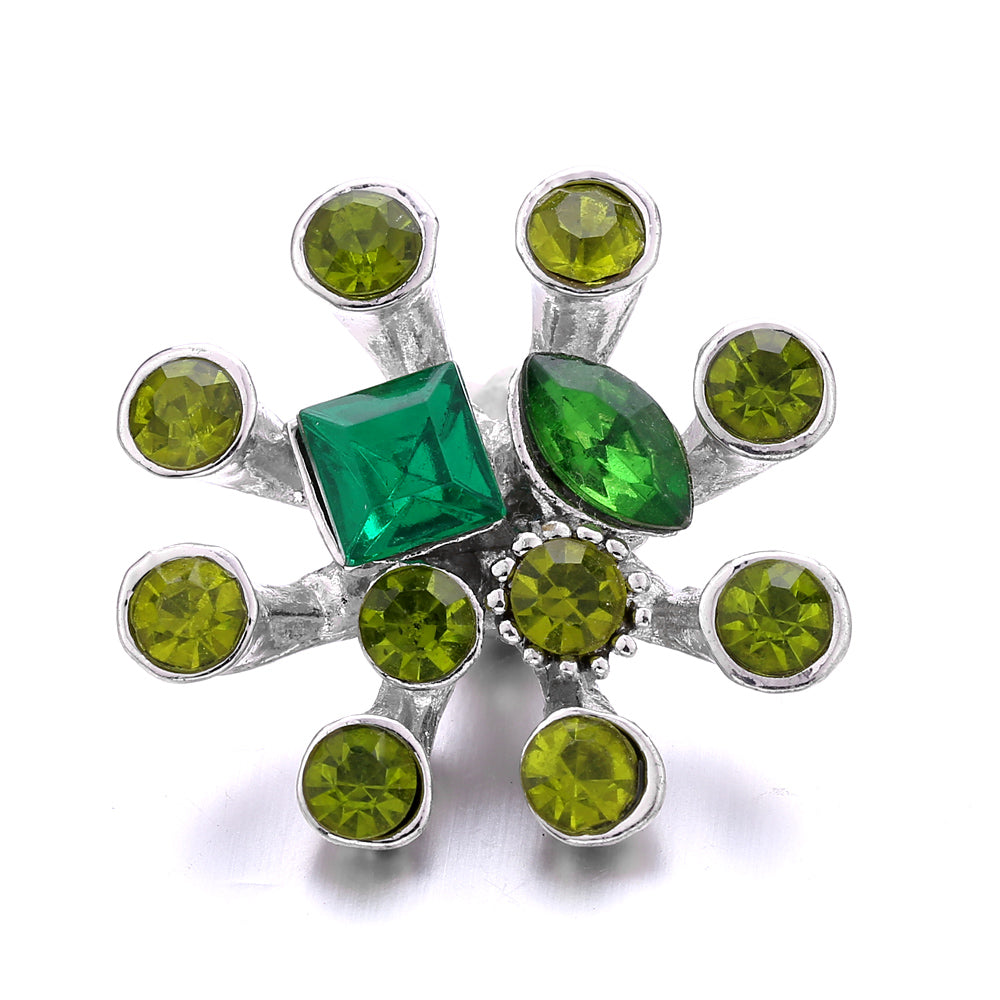 18mm Botanical Green Snap Charm | Interchangeable Jewelry Charm