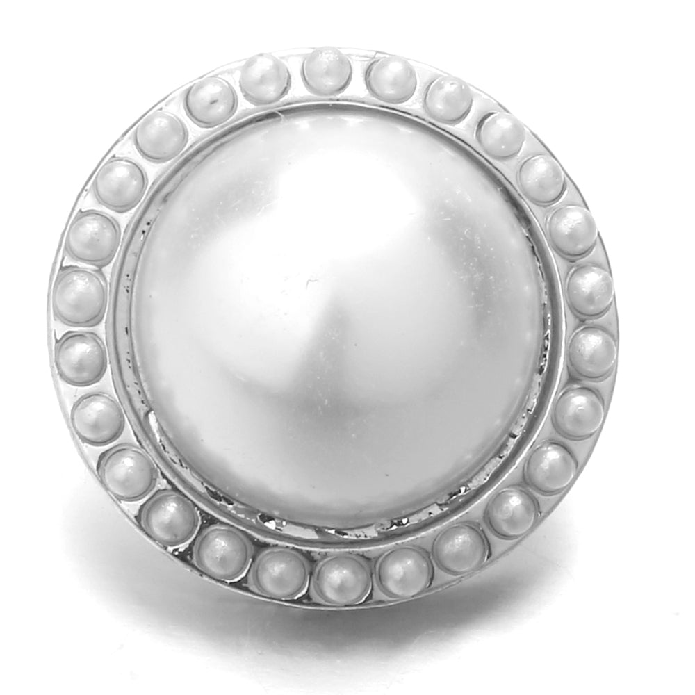 Interchangeable 18mm Pearl Snap Charms with Floral Rhinestone Designs