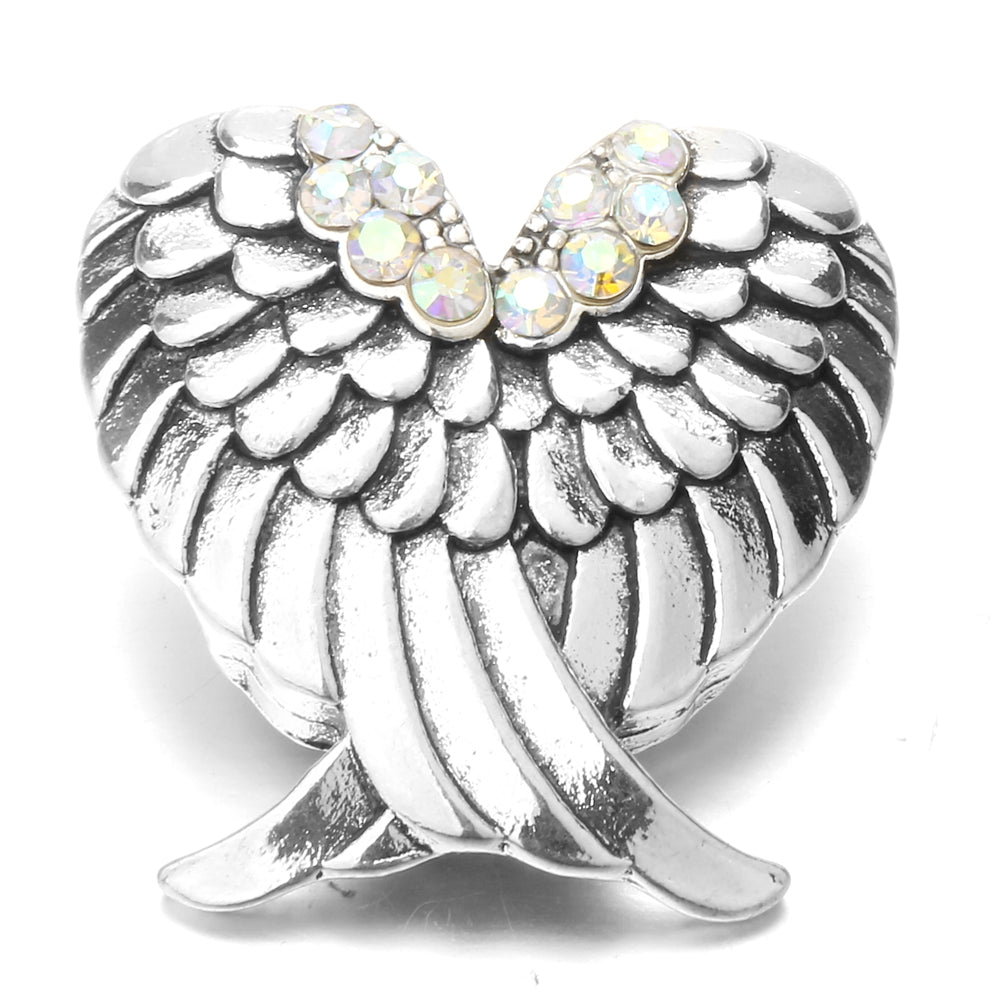 18mm Interchangeable Snap Button Charm Iridescent Rhinestone Zinc Alloy Charms
