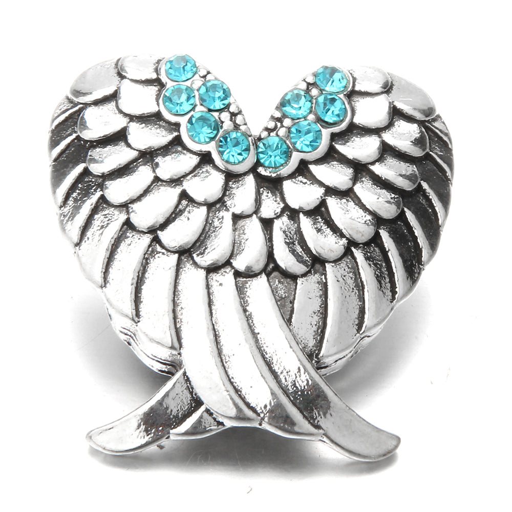 18mm Ocean Blue Rhinestone Snap Charm | Interchangeable Charm