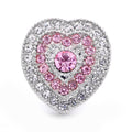 Pink Rhinestone Snap Pendant Necklace for Women – Sparkling Crystal Charm Jewelry