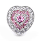 Pink Rhinestone Snap Pendant Necklace for Women – Sparkling Crystal Charm Jewelry