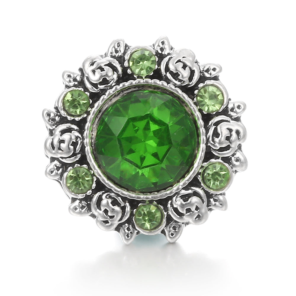 18mm Botanical Green Snap Charm | Interchangeable Jewelry Charm