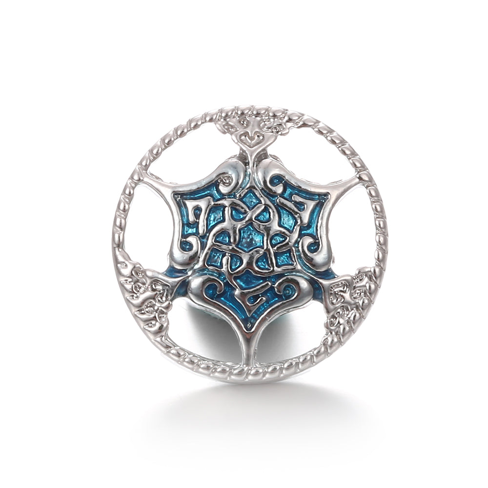 18mm Ocean Blue Rhinestone Snap Charm | Interchangeable Charm