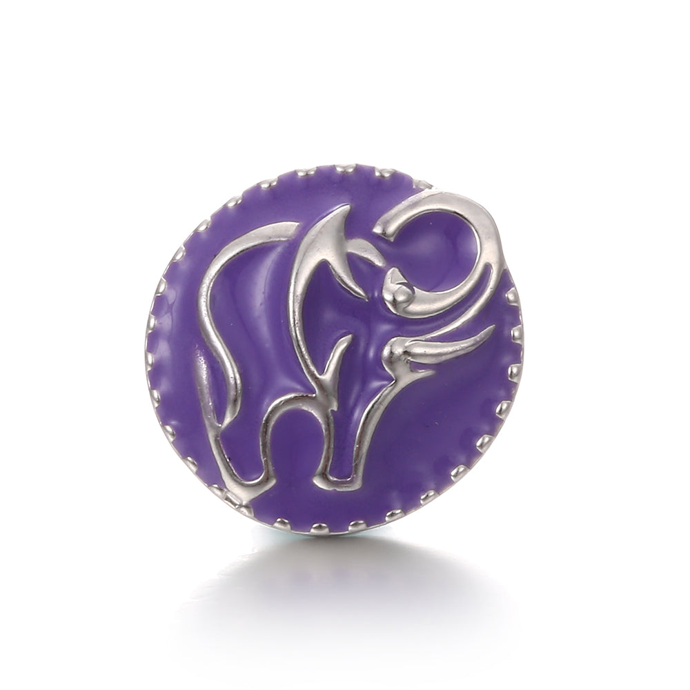 18mm Purple Enamel Snap Charms, Interchangeable Snap Jewelry Buttons for Bracelets