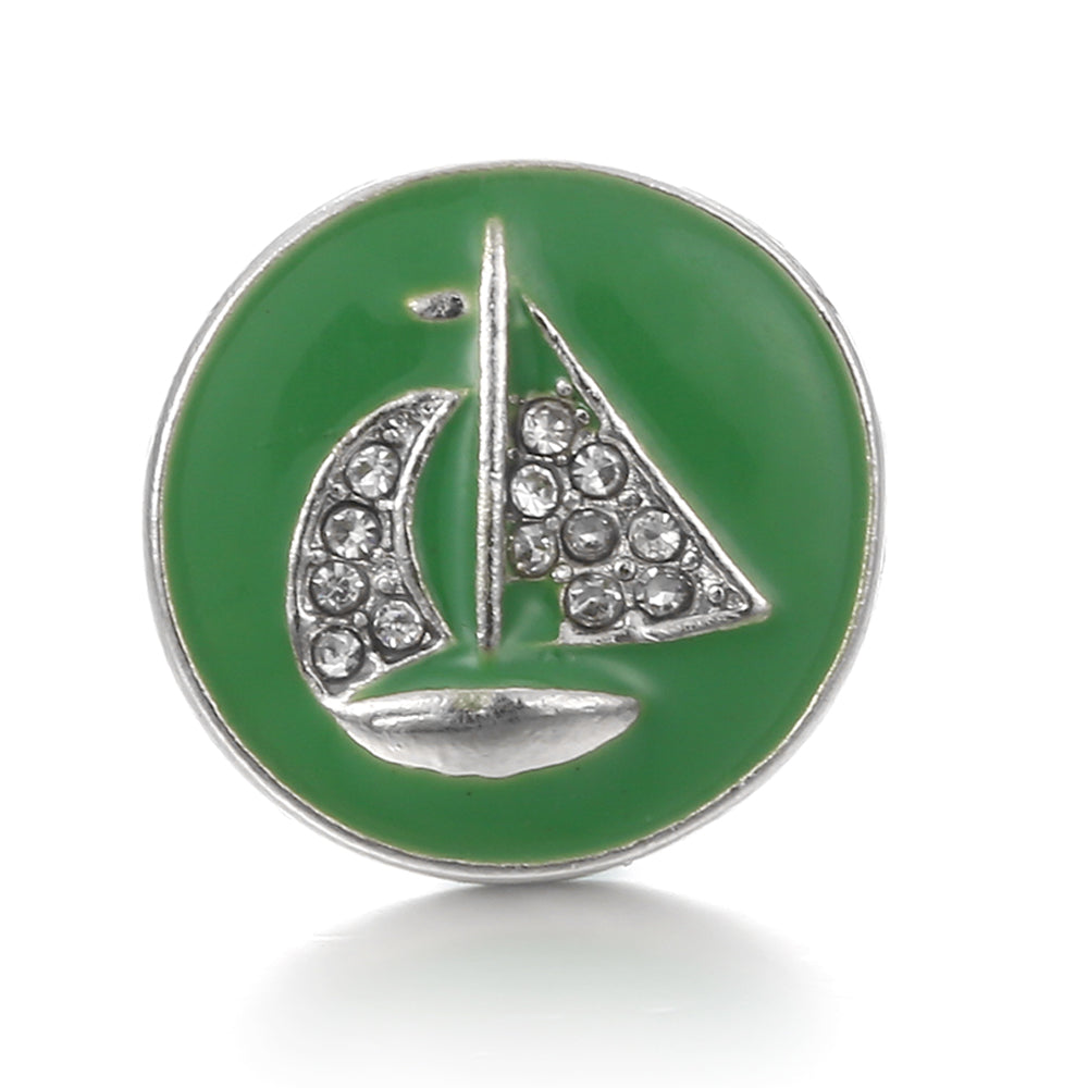 18mm Forest Green Snap Charm | Interchangeable Jewelry Charm