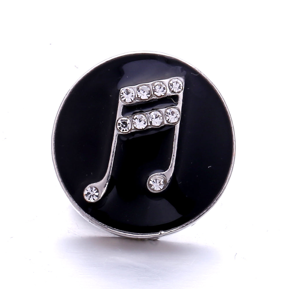 Black Rhinestone Snap Charms for DIY Jewelry