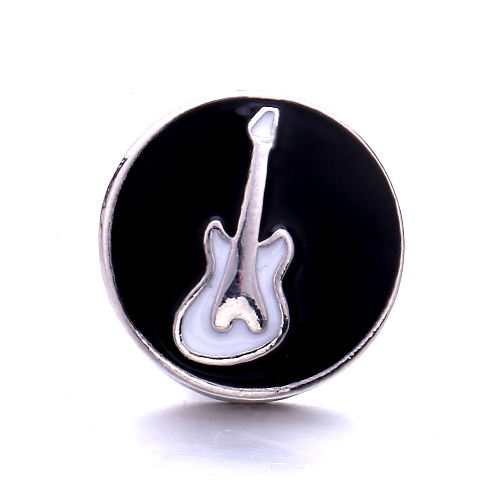18mm Interchangeable Black & White Enamel Snap Charms for Snap Jewelry