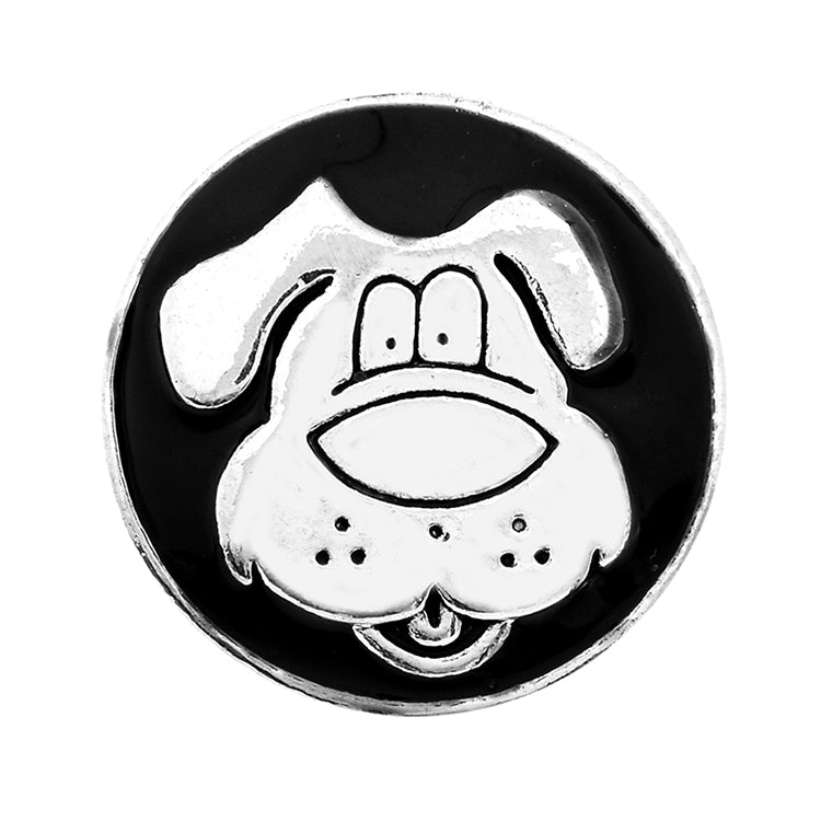 18mm Interchangeable Black & White Enamel Snap Charms for Snap Jewelry