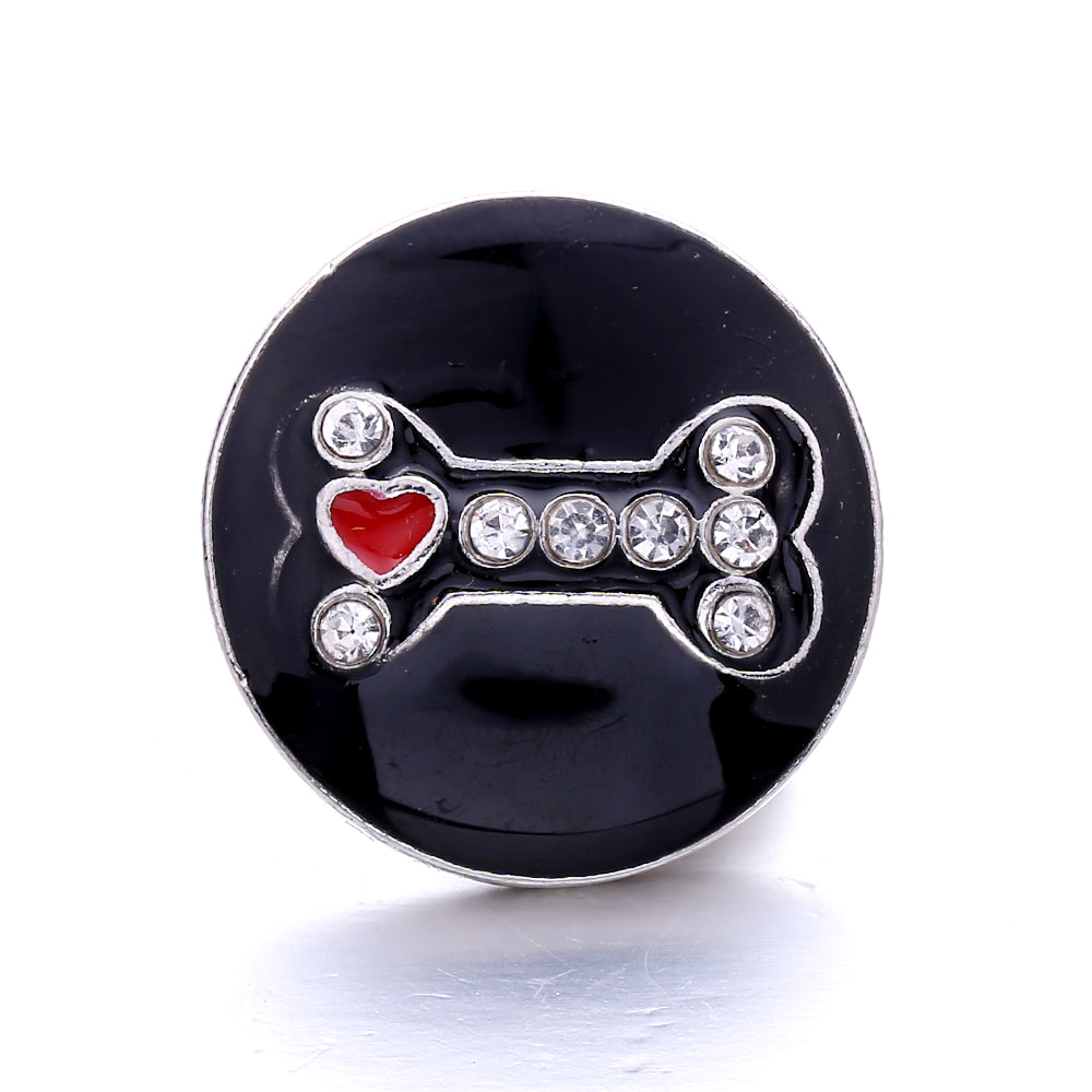 Black Rhinestone Snap Charms for DIY Jewelry