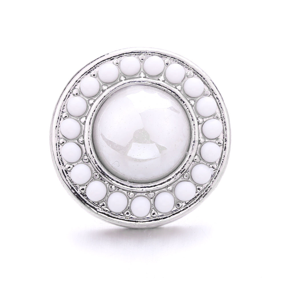 Interchangeable 18mm Pearl Snap Charms with Floral Rhinestone Designs