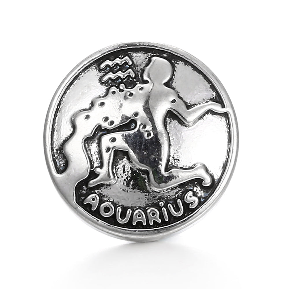 Vintage Antique Silver Snap Charms 18mm Multi‑Design Interchangeable Snap Buttons