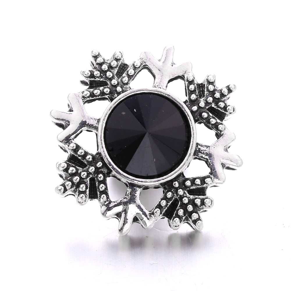 Black Rhinestone Snap Charms for DIY Jewelry