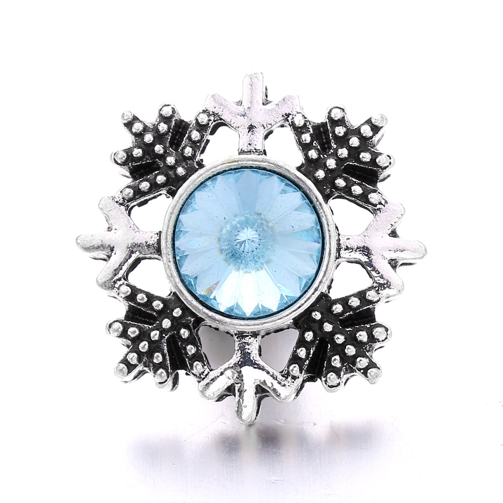 18mm Ocean Blue Rhinestone Snap Charm | Interchangeable Charm