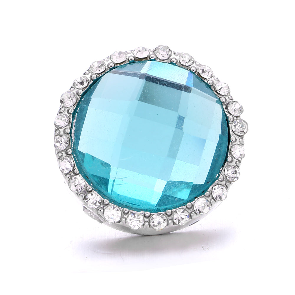 18mm Ocean Blue Rhinestone Snap Charm | Interchangeable Charm