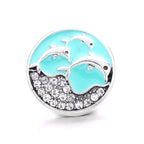 18mm Azure Blue Snap Charm | Interchangeable Crystal Charm