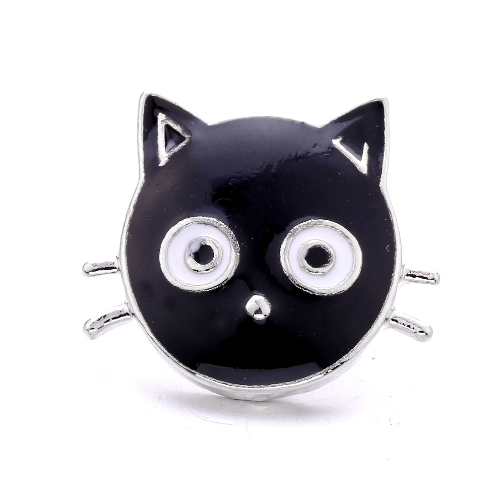 18mm Interchangeable Black & White Enamel Snap Charms for Snap Jewelry