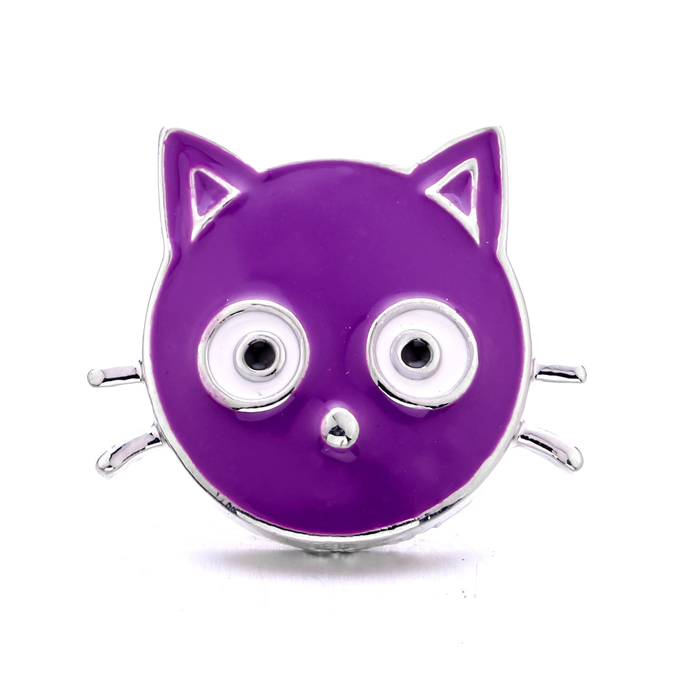 18mm Purple Enamel Snap Charms, Interchangeable Snap Jewelry Buttons for Bracelets