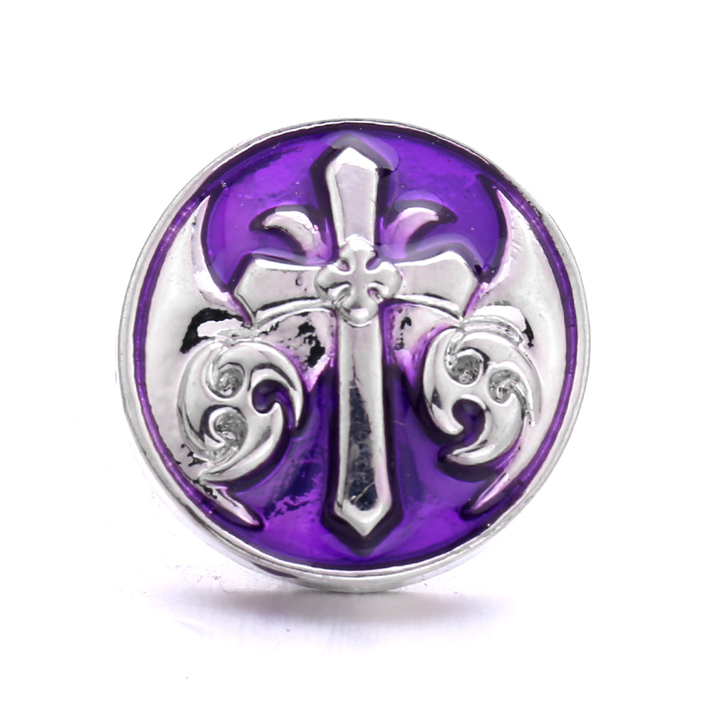 18mm Purple Enamel Snap Charms, Interchangeable Snap Jewelry Buttons for Bracelets